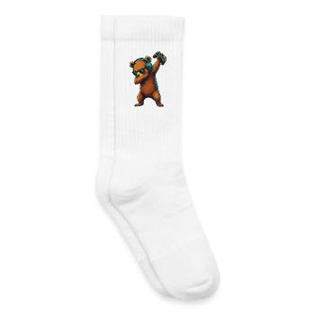 Gamer Bear spielt Videospielkunst - Kinder Tennissocken - Weiß - Rechts