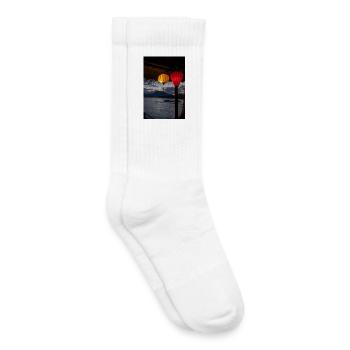 Abendliche Laternen über Wasser - Kinder Tennissocken - Weiß - Rechts