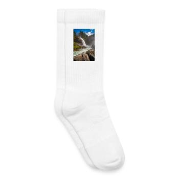 Chutes d’eau de Krimml - Chaussettes de tennis bio enfant - blanc - Droite