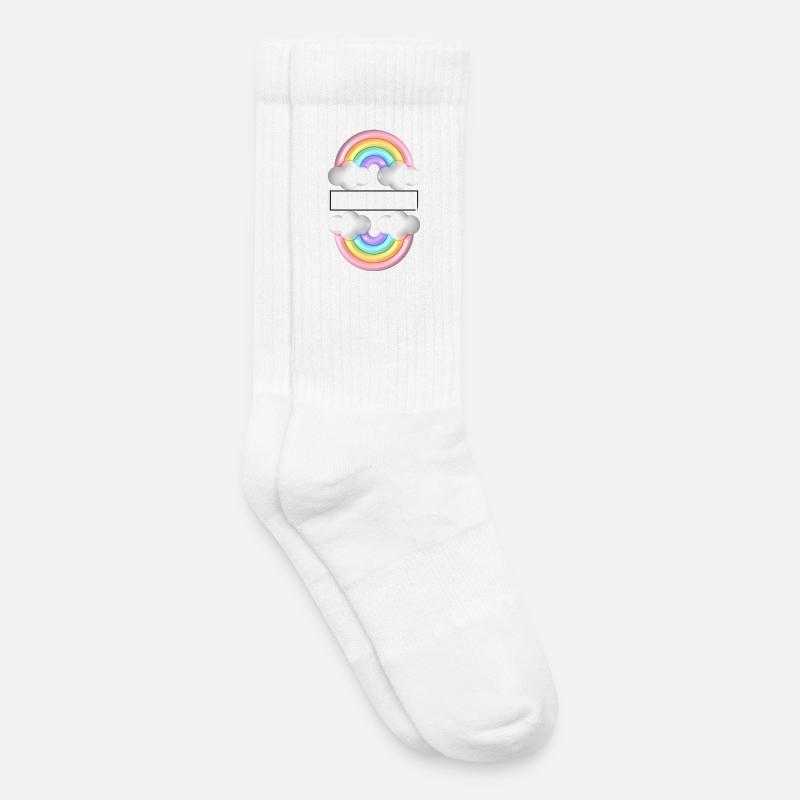 Regenbogen - Kinder Tennissocken - Weiß