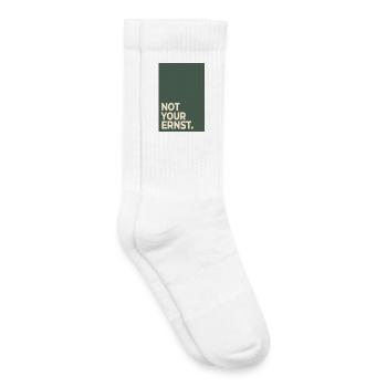 Not Your Ernst – Moss Green Statement - Kids Tennis Socks - white - Right