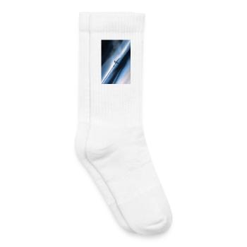 Blue Diagonal Snow Rider - Kids Tennis Socks - white - Right