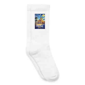 Elche, Espagne - Chaussettes de tennis bio enfant - blanc - Droite