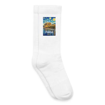Palma, Espagne - Chaussettes de tennis bio enfant - blanc - Droite