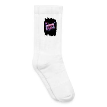Cosmic Mix Tape Retro 80er Weltraumkassette - Kinder Tennissocken - Weiß - Rechts