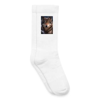 Wolf im Schnee und Nebel - Kinder Tennissocken - Weiß - Rechts