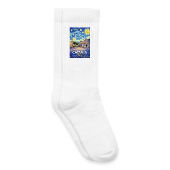 Catane, Italie. - Chaussettes de tennis bio enfant - blanc - Droite