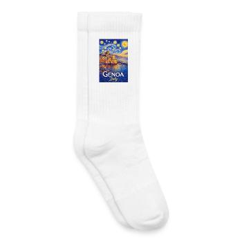Gênes, Italie. - Chaussettes de tennis bio enfant - blanc - Droite