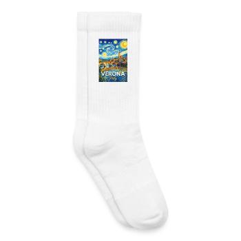 Vérone, Italie - Chaussettes de tennis bio enfant - blanc - Droite