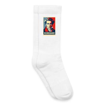 Kierkegaard Pop Art Portrait - Chaussettes de tennis bio enfant - blanc - Droite
