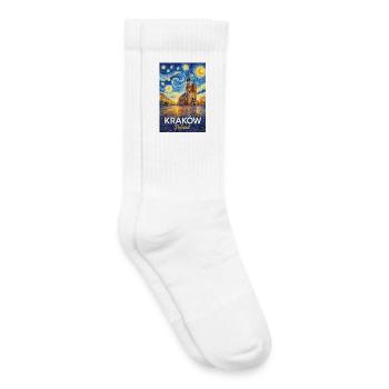 Cracovie, Pologne - Chaussettes de tennis bio enfant - blanc - Droite