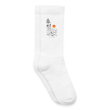 Sonnenuntergangs-Scheibe - Kinder Tennissocken - Weiß - Rechts