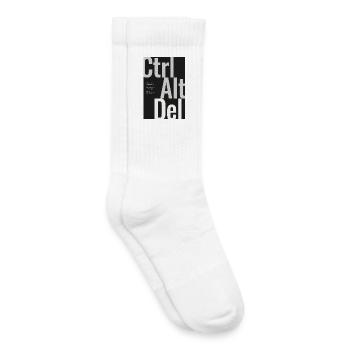 CTRL ALT DEL – Typografie Poster Minimal Design - Kinder Tennissocken - Weiß - Rechts