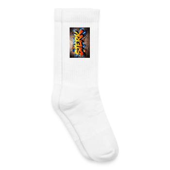 Graffiti Fear Neon Letters - Kids Tennis Socks - white - Right