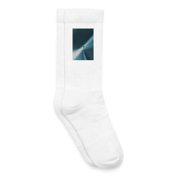 Lone Climber on Azure Frozen Ridge - Kids Tennis Socks - white - Right