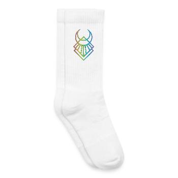 Symbole lunaire égyptien multicolore - Chaussettes de tennis bio enfant - blanc - Droite