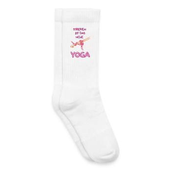 Stricken ist das neue Yoga - Kinder Tennissocken - Weiß - Rechts