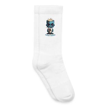 Kaffeemonster  - Koffein Zombie - Morgenmuffel - Kinder Tennissocken - Weiß - Rechts
