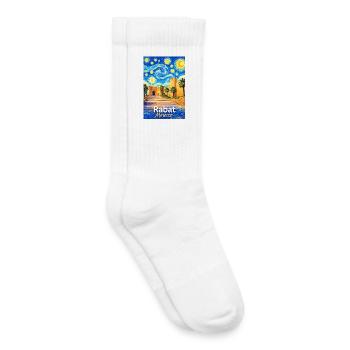 Rabat Maroc Nuit étoilée - Chaussettes de tennis bio enfant - blanc - Droite