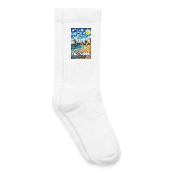 Mogadishu Somalia Starry Night - Kids Tennis Socks - white - Right