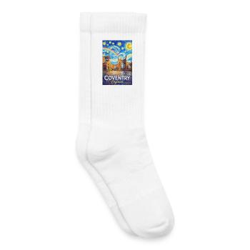 Coventry, Angleterre, Skyline Starfall - Chaussettes de tennis bio enfant - blanc - Droite