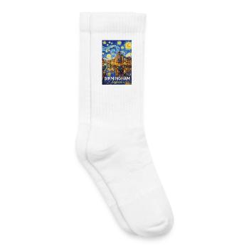Birmingham, Angleterre, Nuit étoilée - Chaussettes de tennis bio enfant - blanc - Droite