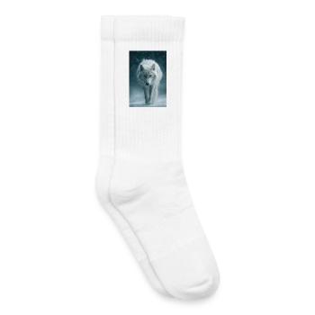 Loup arctique sous la neige - Chaussettes de tennis bio enfant - blanc - Droite
