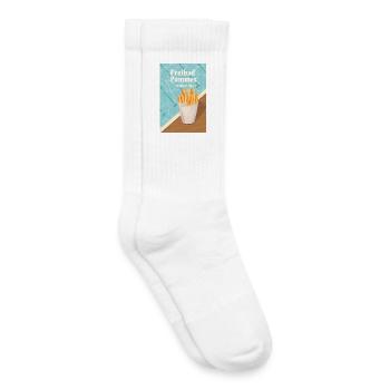 Freibad Pommes Sommer 90s Retro Design - Kinder Tennissocken - Weiß - Rechts