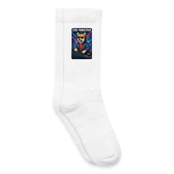 Shiba Inu DJ Stay Pawsitive Streetwear Club - Chaussettes de tennis bio enfant - blanc - Droite