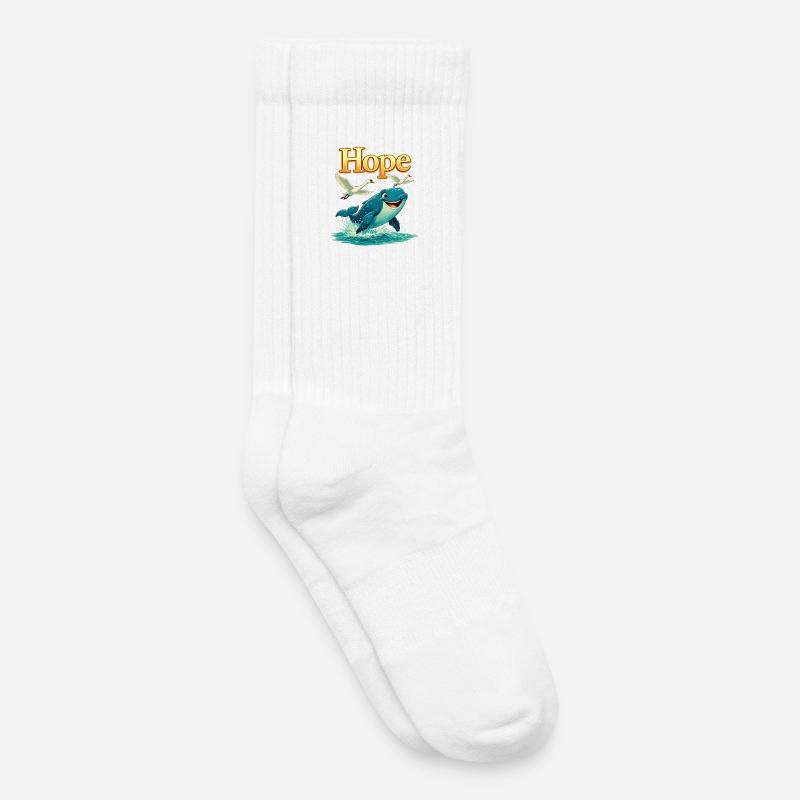 Hoffnung am Meer Wal - Kinder Tennissocken - Weiß