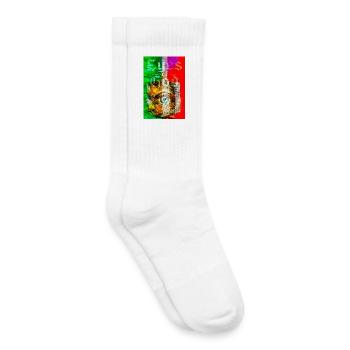 Œil néon dans Metal Circle - Chaussettes de tennis bio enfant - blanc - Droite