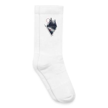 Forêt, Lune et Figures Géométriques Seront Sauvages - Chaussettes de tennis bio enfant - blanc - Droite