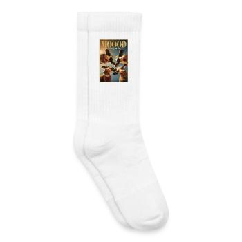 Mood Moo: Glam Cow Poster - Kids Tennis Socks - white - Right