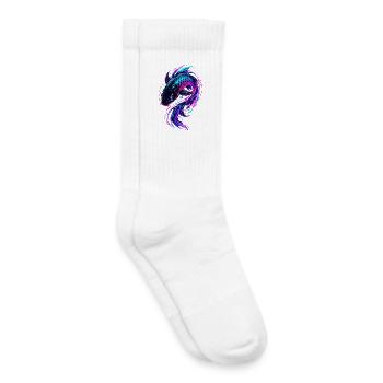 Neon Koi Flow - Kinder Tennissocken - Weiß - Rechts
