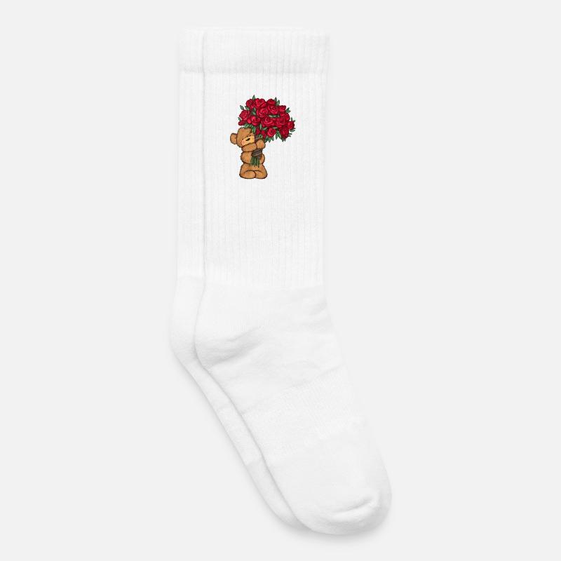 Baer_Blumen - Chaussettes de tennis bio enfant - blanc