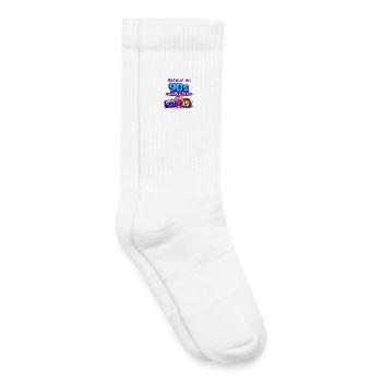 Retour en 90s: cassette et goûter - Chaussettes de tennis bio enfant - blanc - Droite