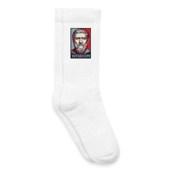 Portrait de Sagesse Pop Art - Chaussettes de tennis bio enfant - blanc - Droite