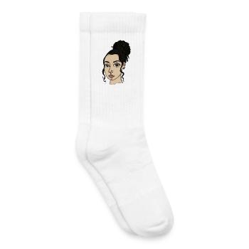 Piercing de nez en chignon style portrait - Chaussettes de tennis bio enfant - blanc - Droite