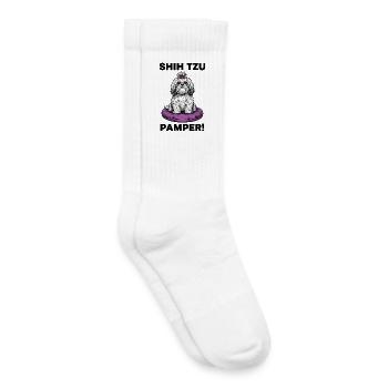 Dog Shih Tzu Pamper Luxury Cushion - Kids Tennis Socks - white - Right