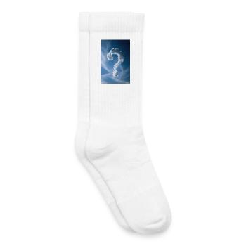 Wolken-Fragezeichen-Himmel - Kinder Tennissocken - Weiß - Rechts