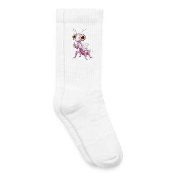 Cute orchid mantis with big eyes - Kids Tennis Socks - white - Right