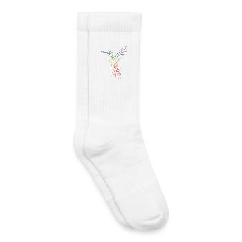Regenbogen-Origami-Kolibri - Kinder Tennissocken - Weiß - Rechts