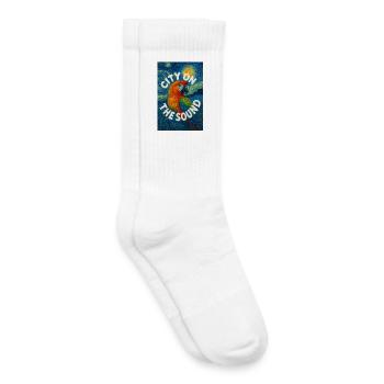 Vibrant_Macaw_Amidst_Swirling_Post-Impressionis - Chaussettes de tennis bio enfant - blanc - Droite