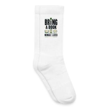 The Silent Book Club Bring a Book, Mingle Later - Kinder Tennissocken - Weiß - Rechts