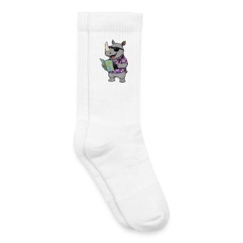 Rhino Tourist with Map - Kids Tennis Socks - white - Right