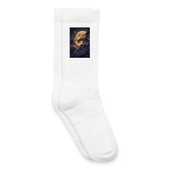 Mondbeschienener Drache über Mondwolken - Kinder Tennissocken - Weiß - Rechts