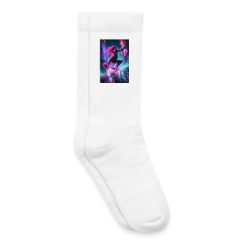 Neon-Cyberpunk-Skater im Regen - Kinder Tennissocken - Weiß - Rechts