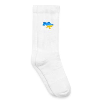 Conception du drapeau ukrainien Carte du tournesol du blé - Chaussettes de tennis bio enfant - blanc - Droite