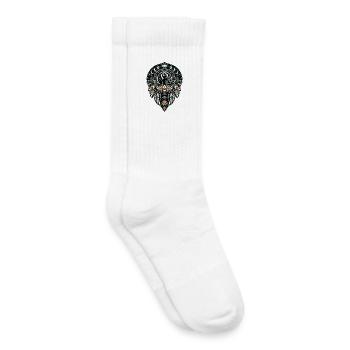 Mandala de la Danse Lunaire avec Plume de Lotus - Chaussettes de tennis bio enfant - blanc - Droite