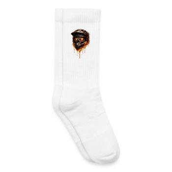 Casque Motocross Squelette Feu | Design Badass - Chaussettes de tennis bio enfant - blanc - Droite